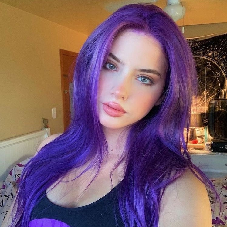 JBEXTENSION Real Human Hair 18 inches 13X5 Lakefront Free Parting 150 Density MARS ( INDIGO VIOLET )