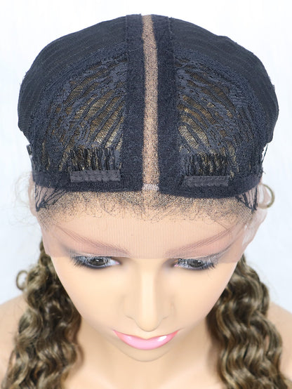 JBEXTENSION 35" Hand-Braided Synthetic Lace Front Box Braided Wigs with Baby Hair for Women D OUBLE Dutch Braids Black Lace Frontal Wigs for Women RASHANA