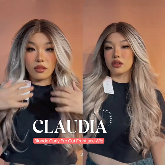 HOT OF SEASON - JBEXTENSION 27 Inches Blonde Curly Pre-Cut Frontlace Glueless Wig CLAUDIA