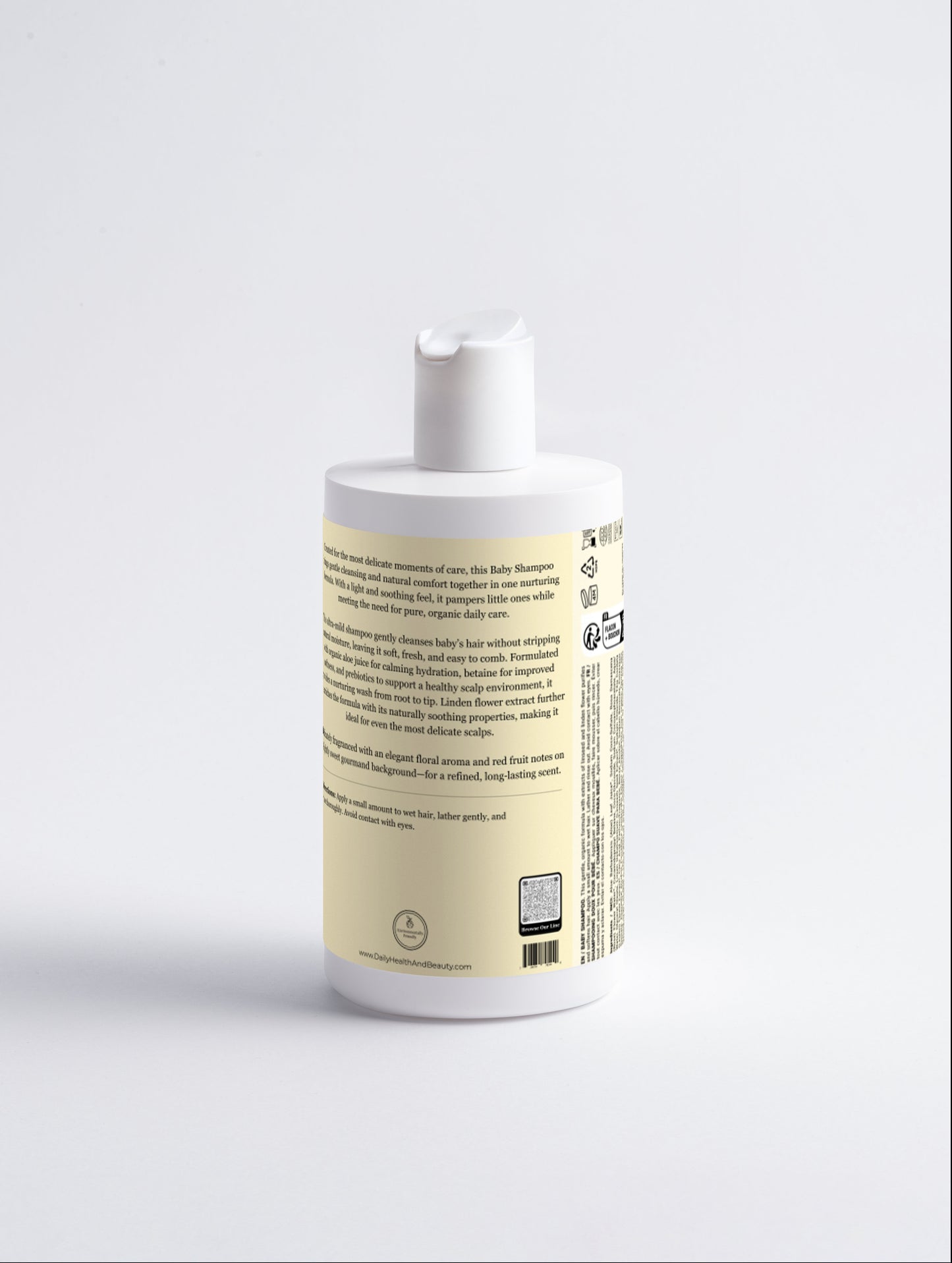 Gentle Baby Shampoo ingredients — organic aloe, rose water, linden flower & prebiotic extract