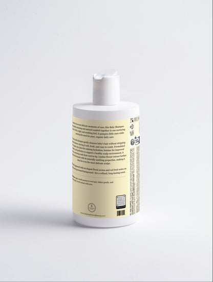 Gentle Baby Shampoo ingredients — organic aloe, rose water, linden flower & prebiotic extract