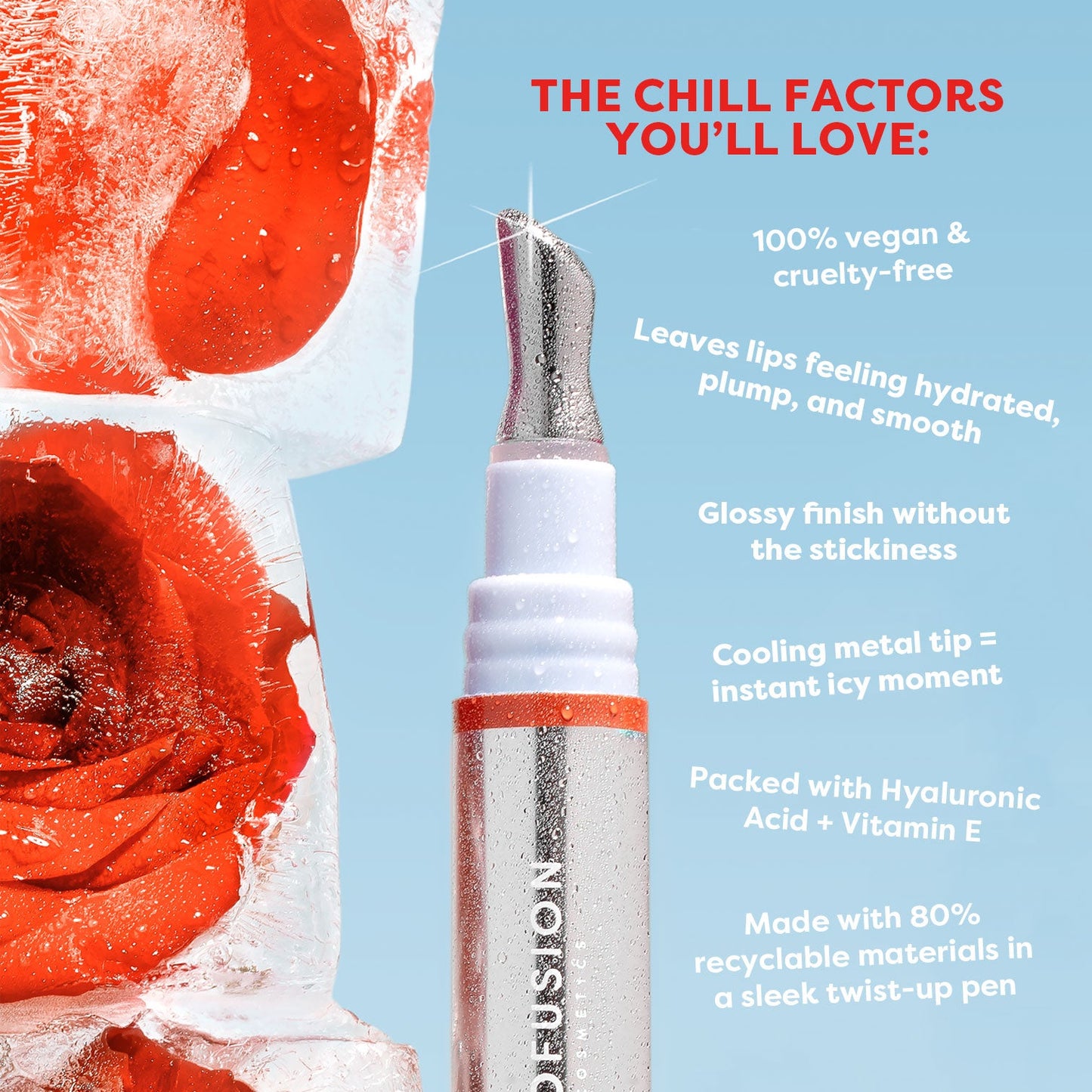 Brillo labial refrescante y voluminizador Frosted Kiss 