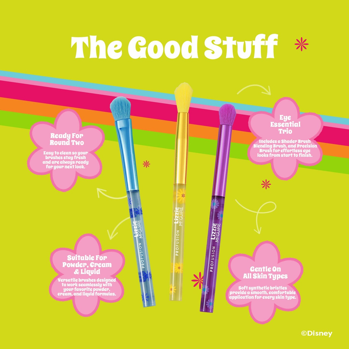 Lizzie McGuire | Smooth as I Want to Be 3 PC Eye Brush Set