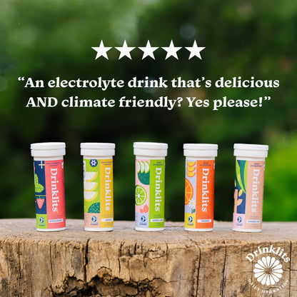 Drinklits Ginger-Lime & Orange Electrolyte Tablets | Daily Hydration Combo - 4 Tubes | 40 Servings