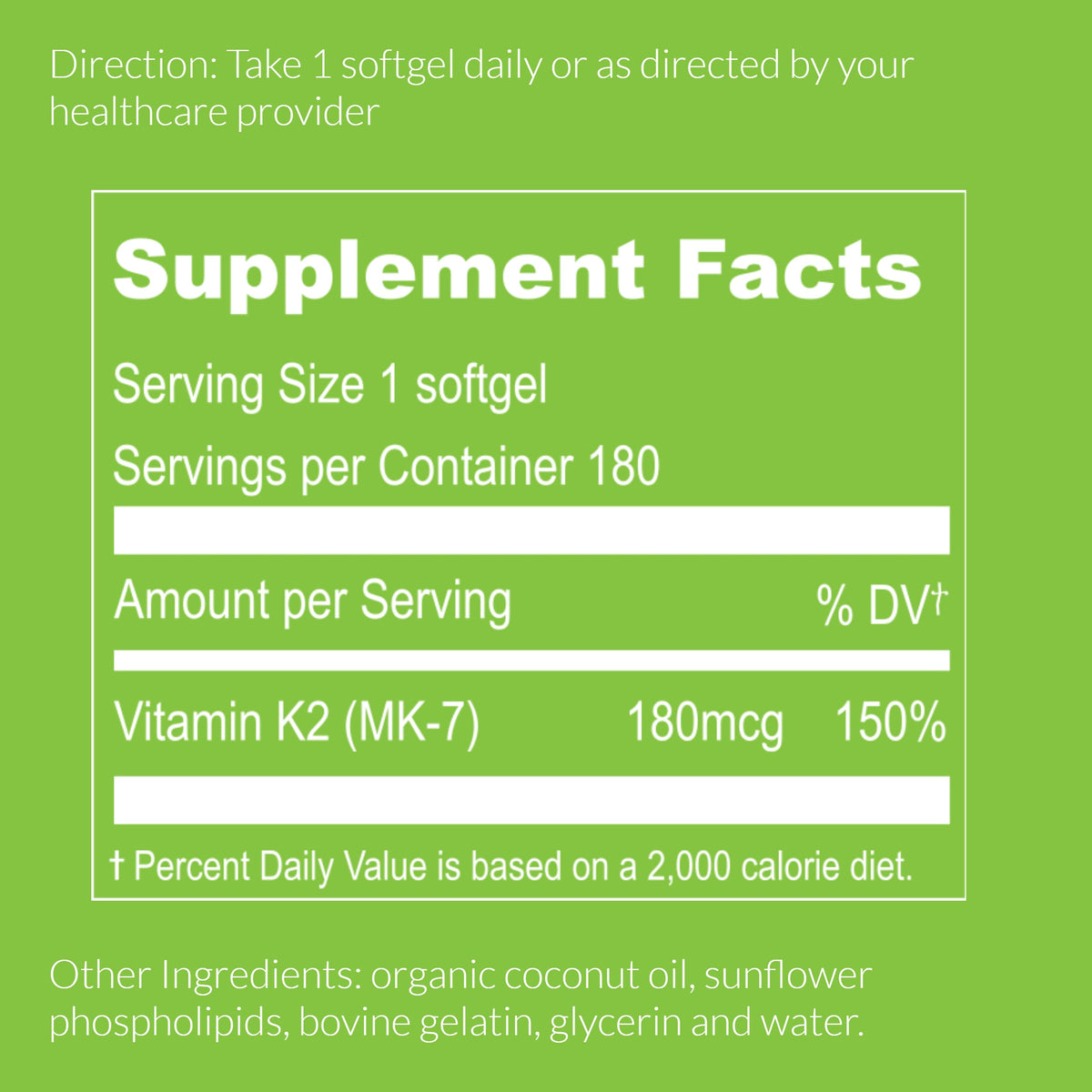 Liposomal Vitamin K2 MK-7 180mcg