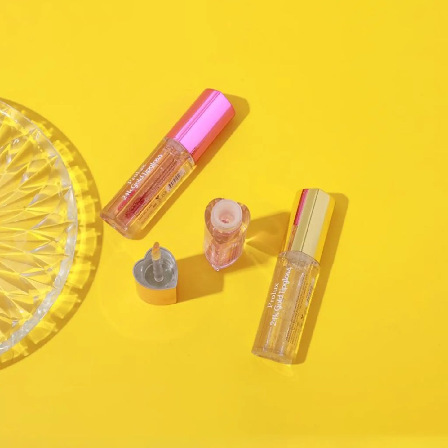 Brillo labial de oro de 24 quilates