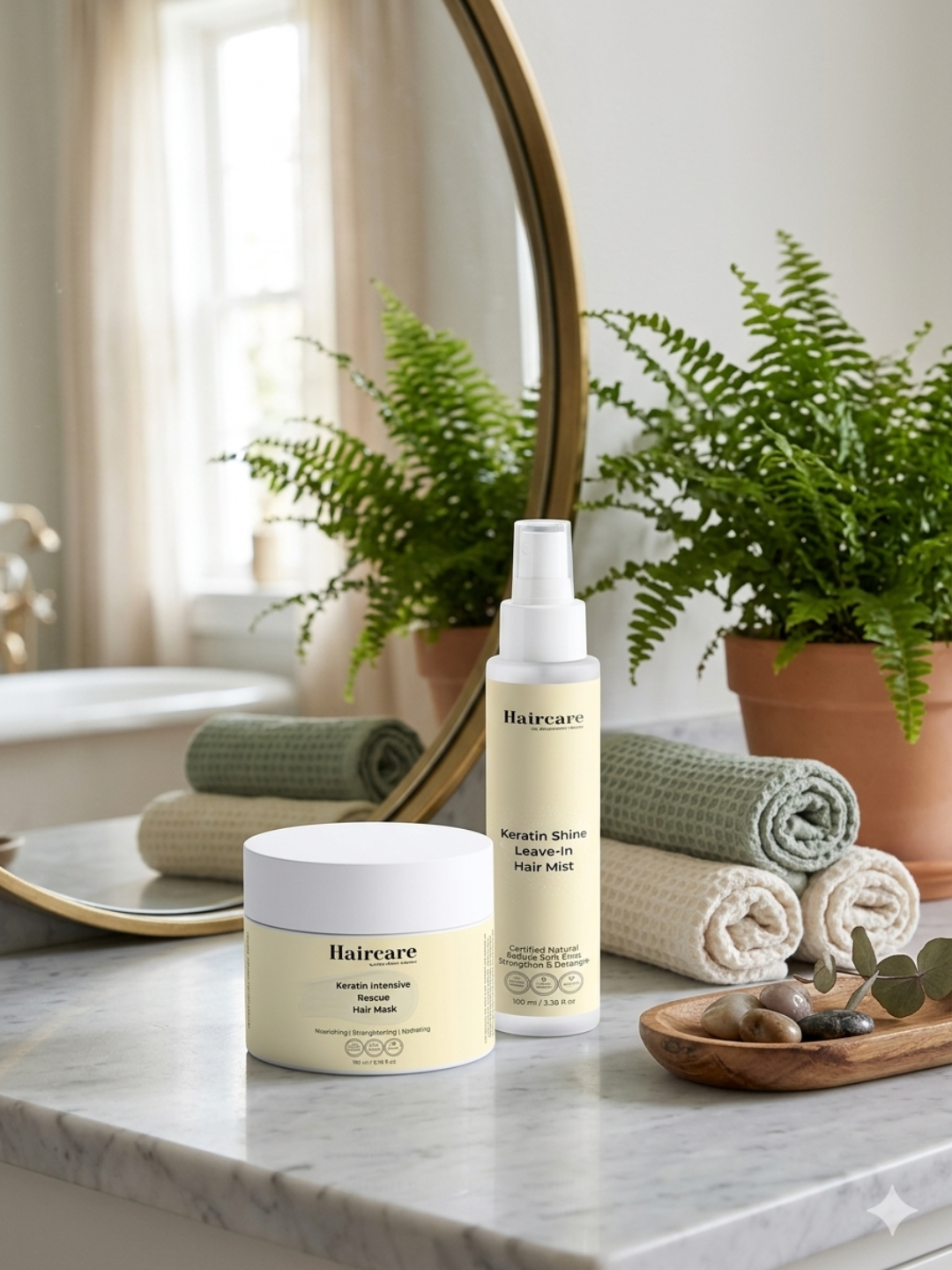 Keratin Light Haircare Bundle — leave-in mist & rescue mask, dual keratin formula — Daily Health & Beauty