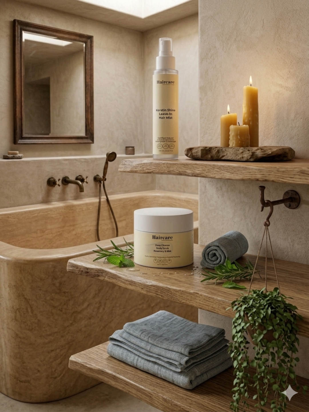 Keratin Mist & Scalp Scrub — removes buildup, reduces dandruff & adds daily shine