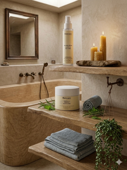 Keratin Mist & Scalp Scrub — removes buildup, reduces dandruff & adds daily shine