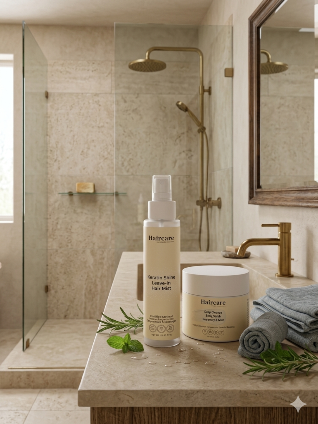 Keratin Mist & Scalp Scrub products — weekly scalp cleanse & daily keratin shine protection