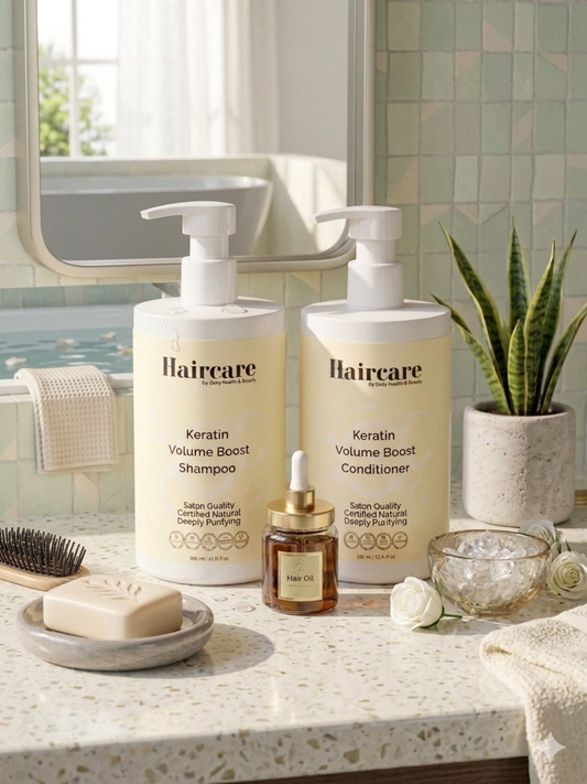 Keratin Volume Boost Bundle — dual keratin strengthening, caffeine & rosemary scalp reactivation