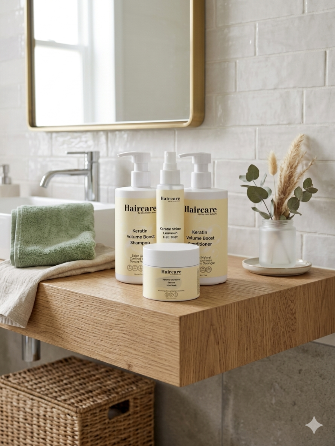 Keratin Complete Haircare Bundle products — volume, shine, deep repair & breakage protection system