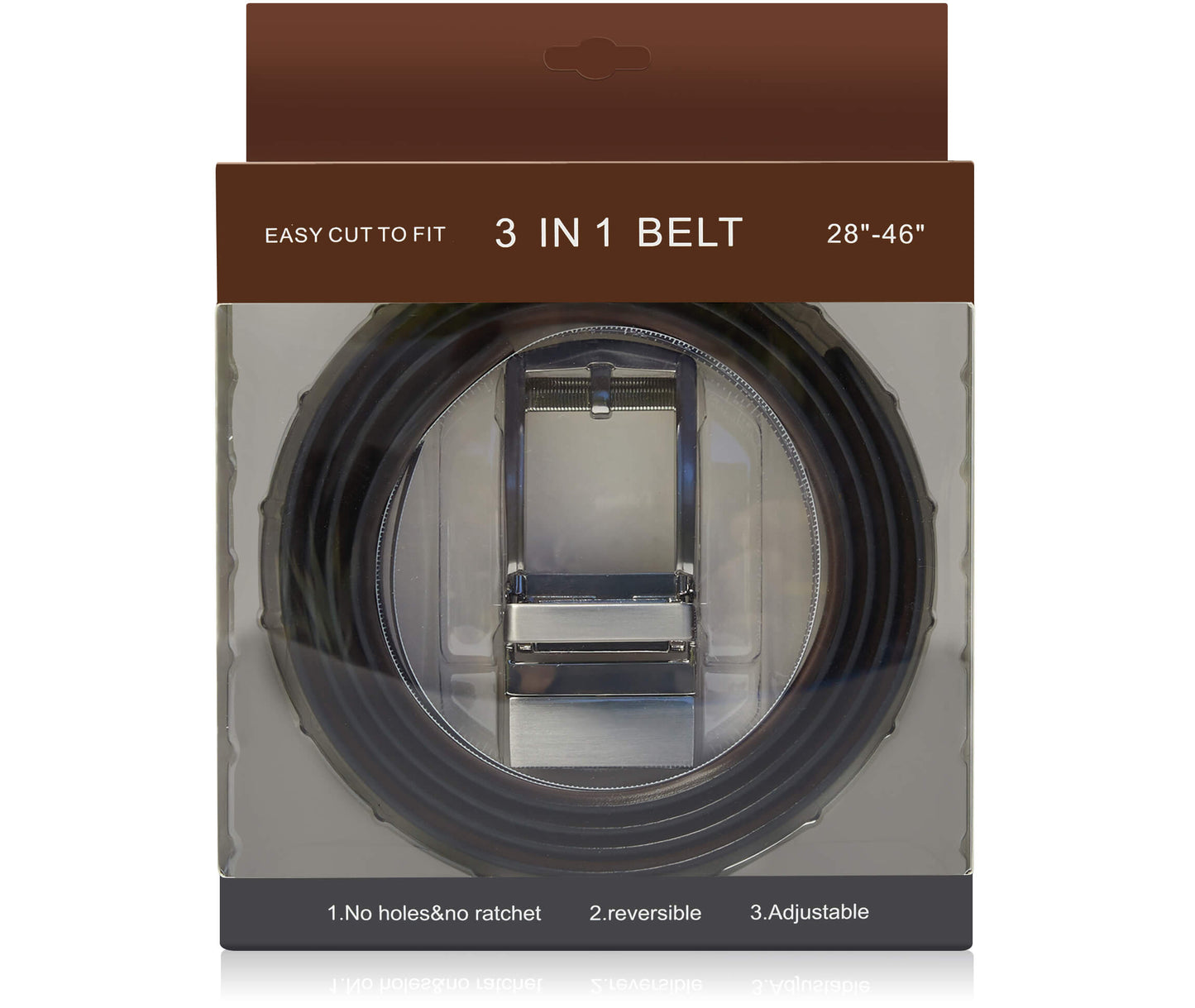 Leather Ratchet Reversible 3 in 1 Belt