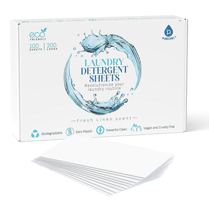 Natural Laundry Detergent Sheets ,Eco Friendly– Fresh Linen Scent