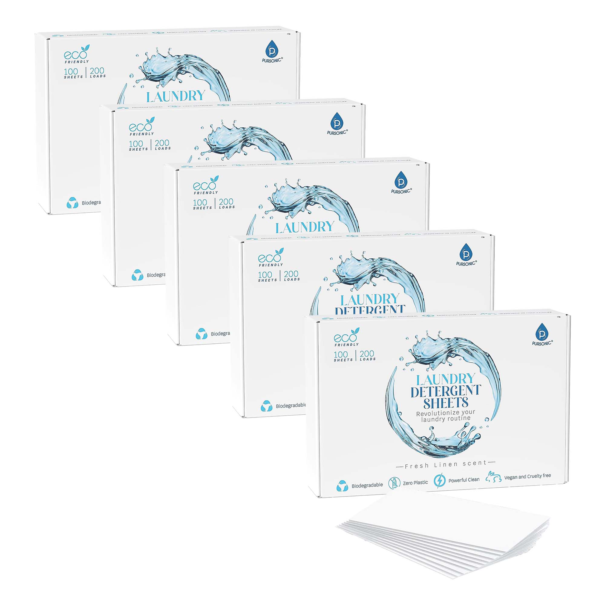 Natural Laundry Detergent Sheets ,Eco Friendly– Fresh Linen Scent