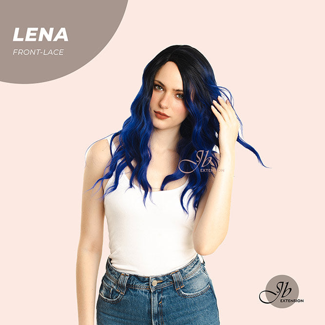JBEXTENION 24 Inches Ombre Blue Body Wave Frontlace Glueless Wig LENA