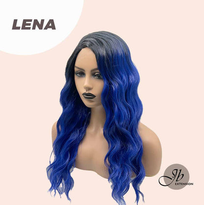 JBEXTENION 24 Inches Ombre Blue Body Wave Frontlace Glueless Wig LENA