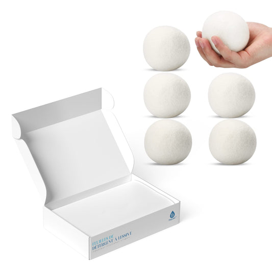 Laundry Care Essentials Bundle: 100 Detergent Sheets + 6 Wool Dryer Balls Pack