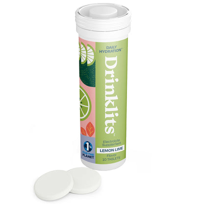 LEMON-LIME Electrolyte Tablets for Daily Hydration (8 Tubes, 80 Servings)