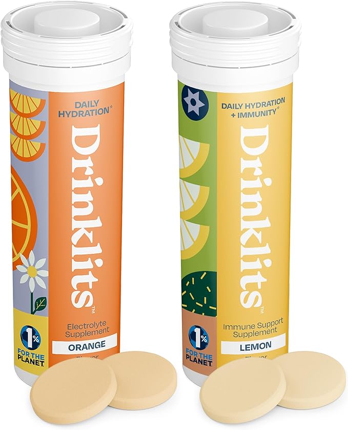 Orange & Lemon Flavored Hydration Tablets - 2 Tubes | 20 Servings