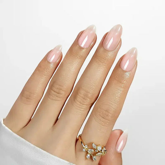 Uñas almendradas con efecto espejo - Uñas postizas | Duraderas y reutilizables