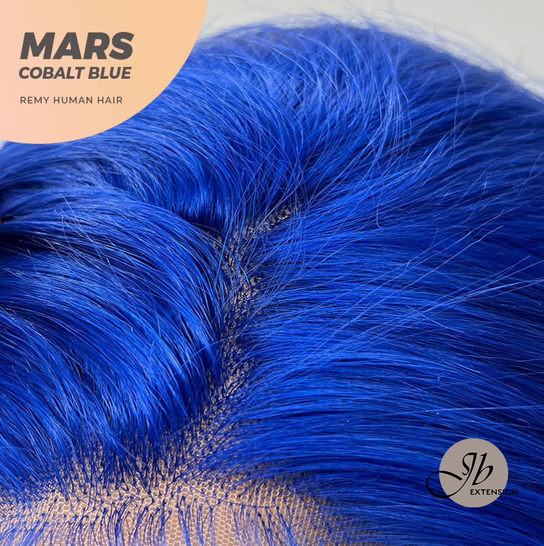 JBEXTENSION Real Human Hair 18 inches 13X5 Lakefront Free Parting 150 Density MARS ( Cobalt Blue )
