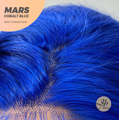JBEXTENSION Real Human Hair 18 inches 13X5 Lakefront Free Parting 150 Density MARS ( Cobalt Blue )