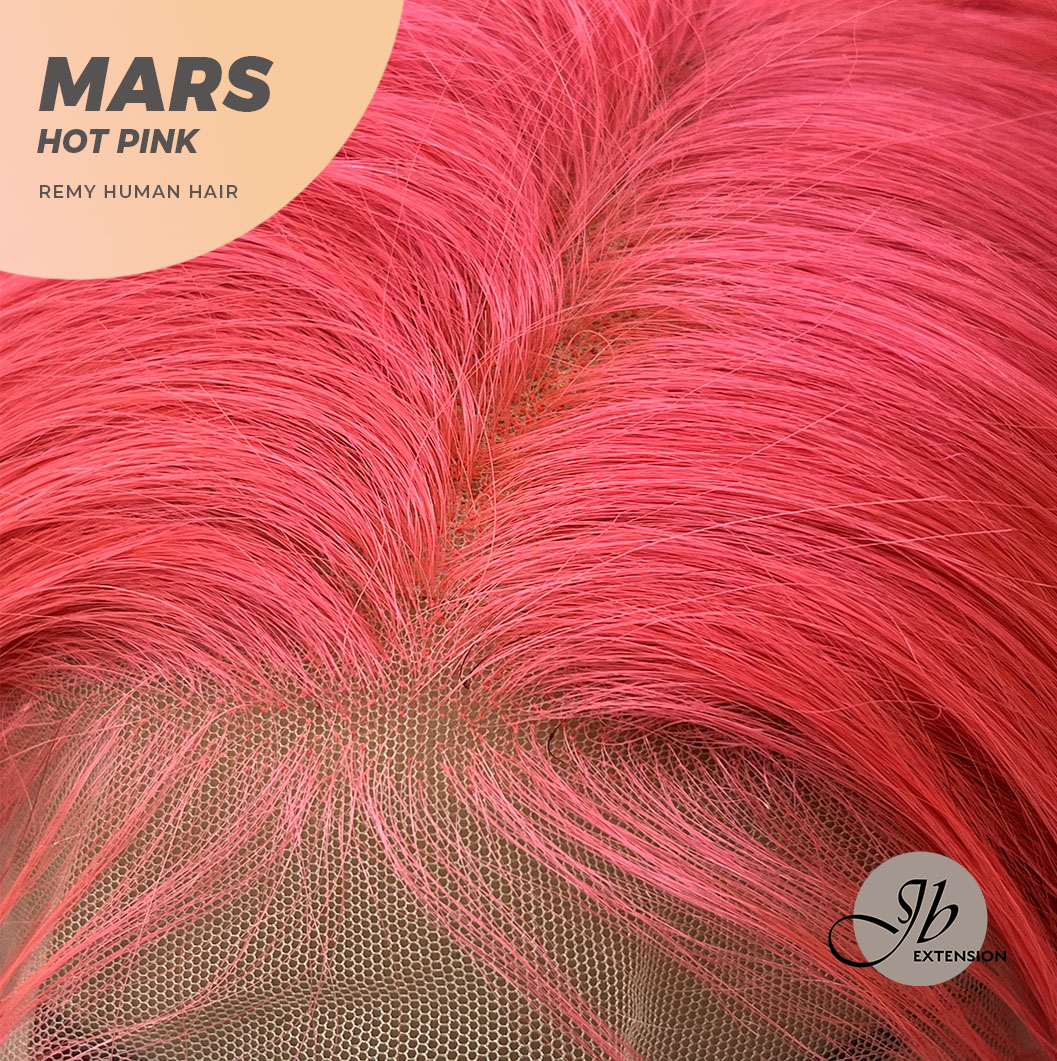 JBEXTENSION Real Human Hair 18 inches 13X5 Lakefront Free Parting 150 Density MARS ( Hot pink )