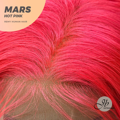 JBEXTENSION Real Human Hair 18 inches 13X5 Lakefront Free Parting 150 Density MARS ( Hot pink )