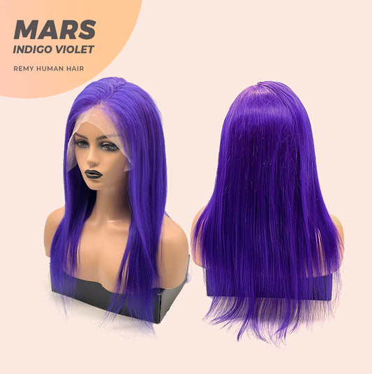 JBEXTENSION Real Human Hair 18 inches 13X5 Lakefront Free Parting 150 Density MARS ( INDIGO VIOLET )