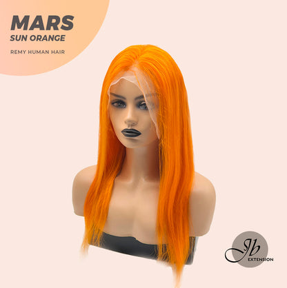 JBEXTENSION Real Human Hair 18 inches 13X5 Lakefront Free Parting 150 Density MARS ( Sun orange )