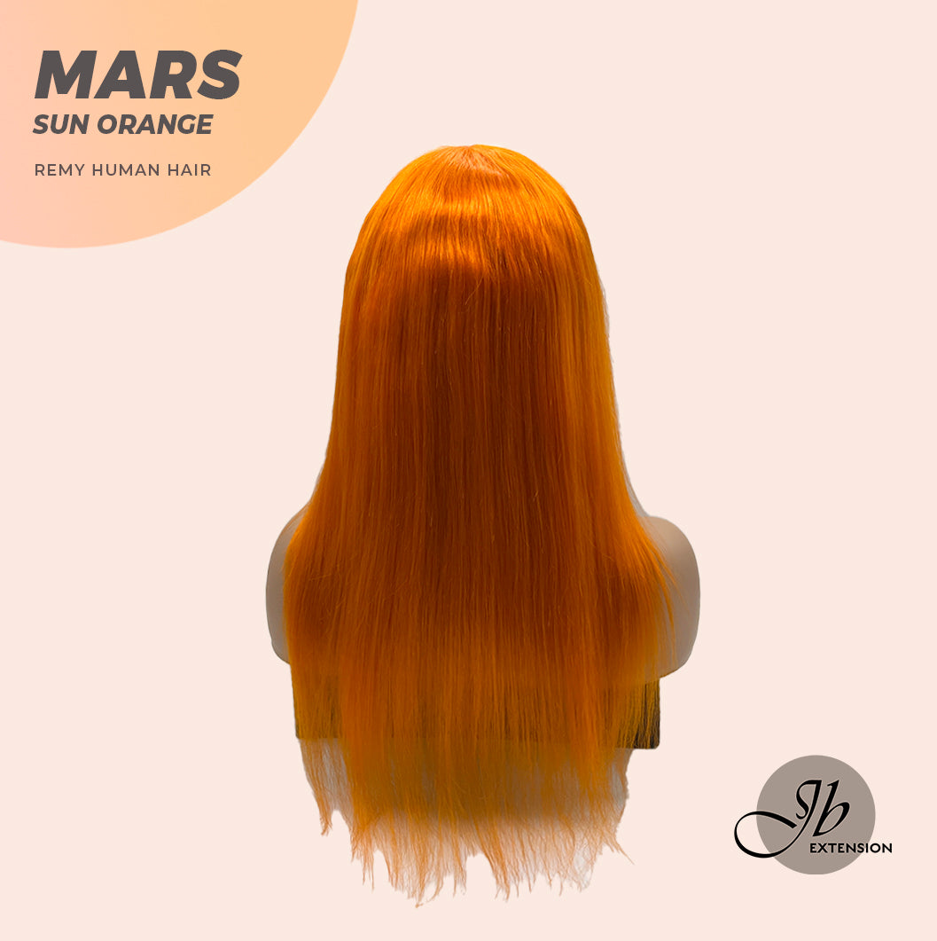 JBEXTENSION Real Human Hair 18 inches 13X5 Lakefront Free Parting 150 Density MARS ( Sun orange )