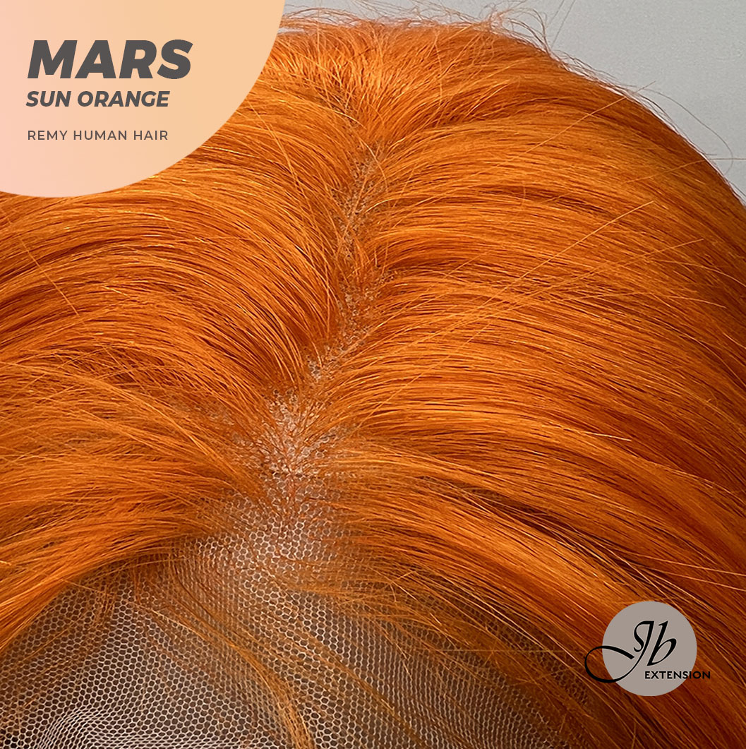 JBEXTENSION Real Human Hair 18 inches 13X5 Lakefront Free Parting 150 Density MARS ( Sun orange )