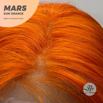 JBEXTENSION Real Human Hair 18 inches 13X5 Lakefront Free Parting 150 Density MARS ( Sun orange )