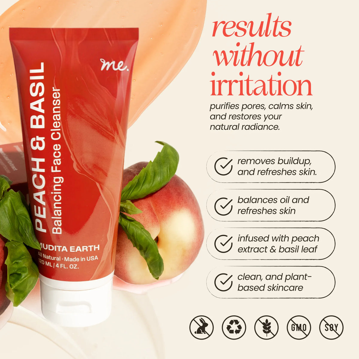 Peach & Basil Balancing Face Cleanser