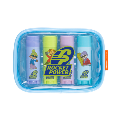 Rocket Power | Shred Ready - 4 PC Lip Balm Set with Keychain Bag
