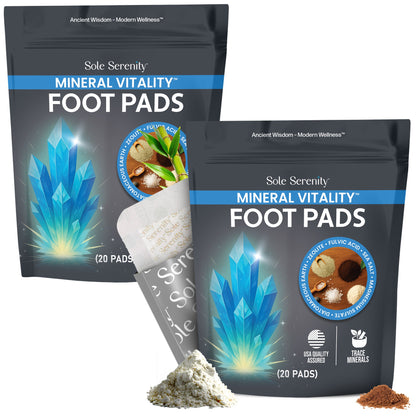Mineral Vitality Detox Foot Pads with Fulvic Acid, Sea Salt, Magnesium