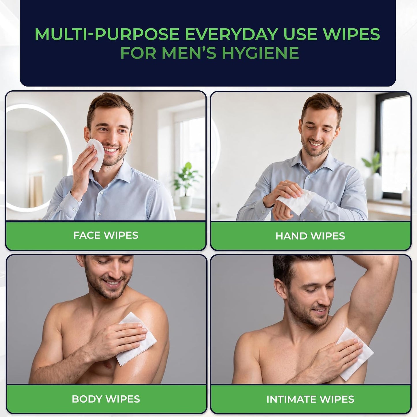 12 Pack of Flushable Man Wipes (1200 Mint Scented Wipes)