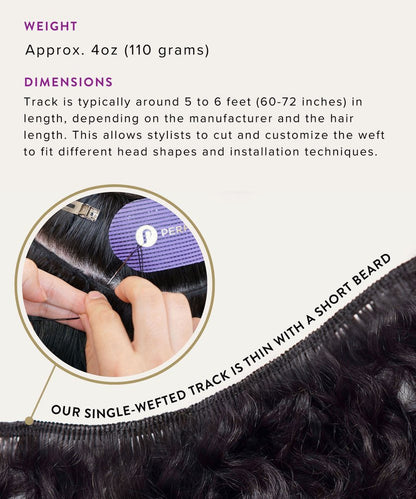 Kinky Curly Steam Permed Machine Weft