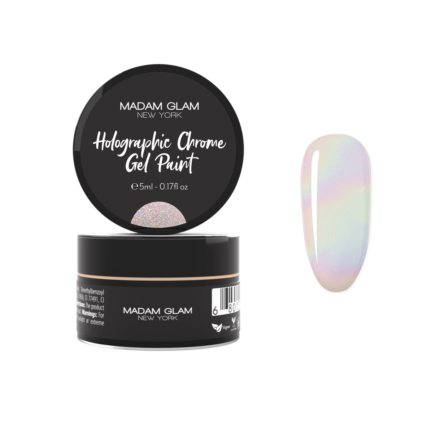 Pintura en gel cromada holográfica