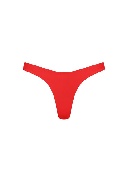 Malibu High Cut Bikini Bottom Red