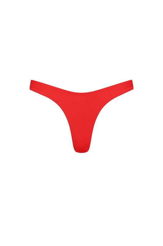 Malibu High Cut Bikini Bottom Red