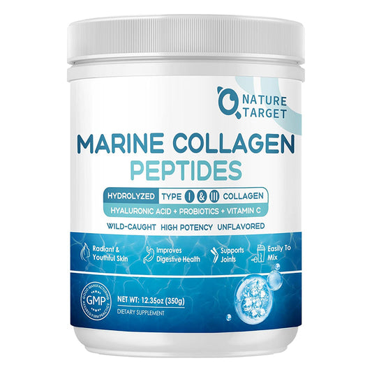Marine Collagen Peptides Powder, 10 Billion CFUs, 12.35 OZ