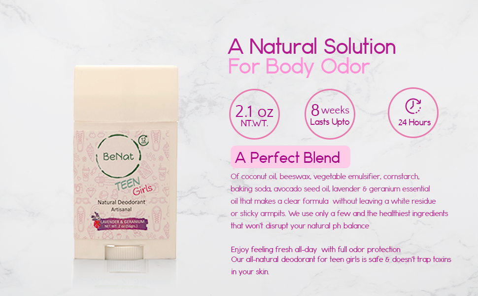Desodorante totalmente natural para niños y adolescentes