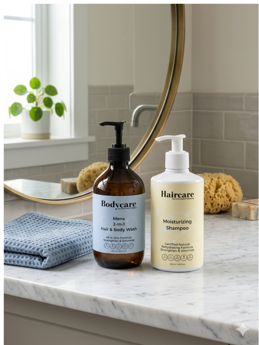 Men's 2-In-1 & Moisturising Shampoo bundle — certified natural, vegan, gluten-free & nut-free