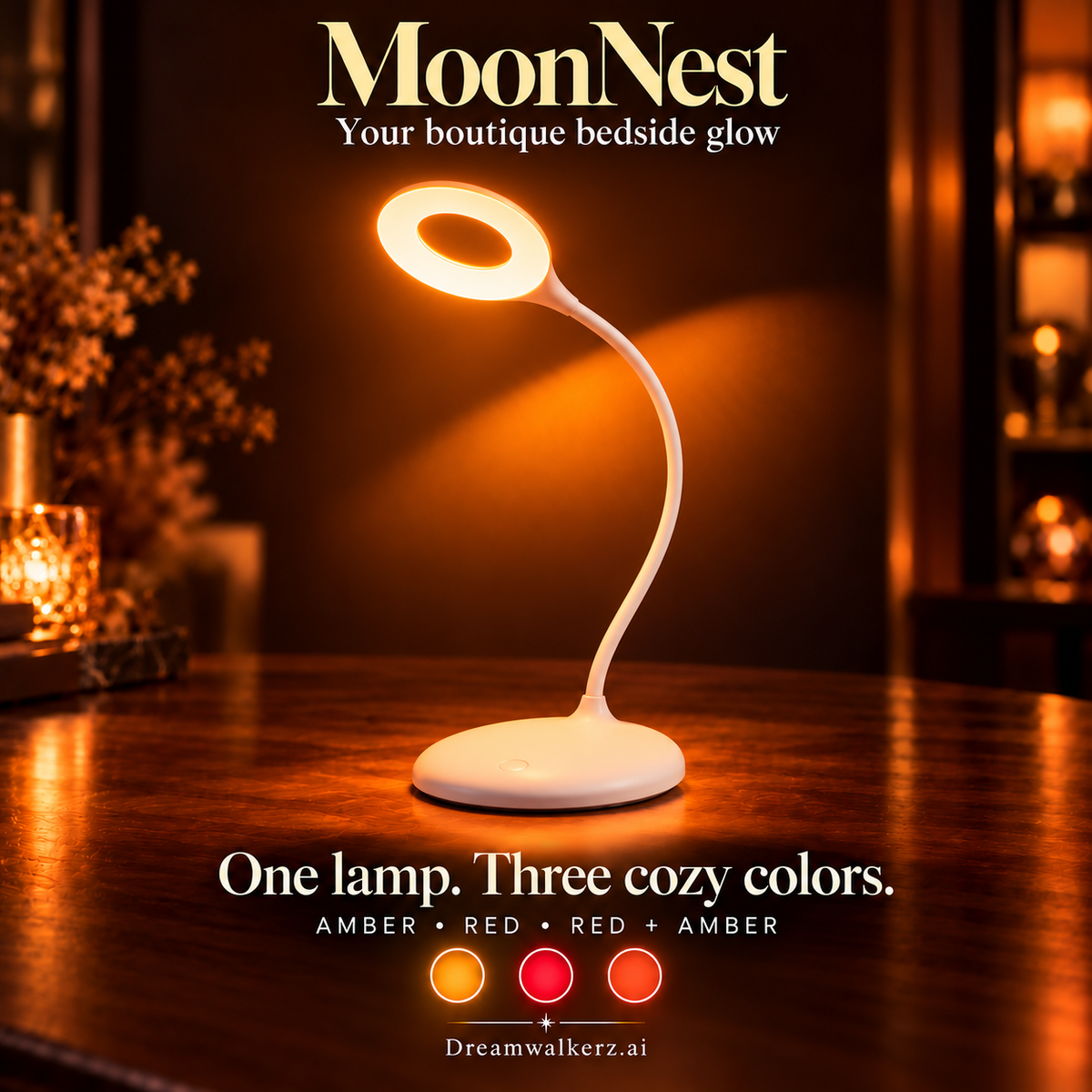 MoonNest - Lampe de table/de bureau/de chevet respectueuse du cycle circadien
