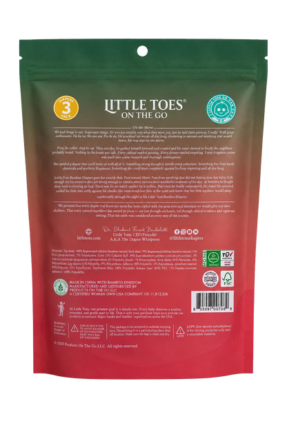 Little Toes On The Go Bamboo Diapers 3-Pack