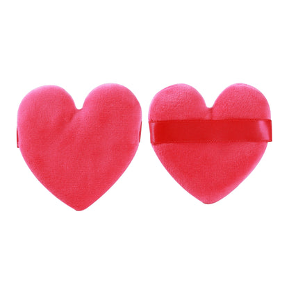 Set de borlas cosméticas con forma de corazón