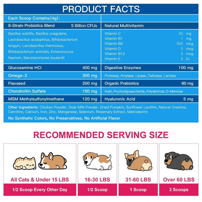 10-in-1 Vitamins for Dog & Cat, 5 Billion CFUs, 90 Scoops