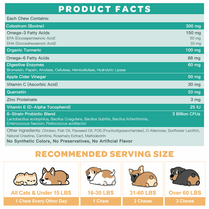 Dogs & Cats Allergy Relief Chews, 3 Billion CFUs